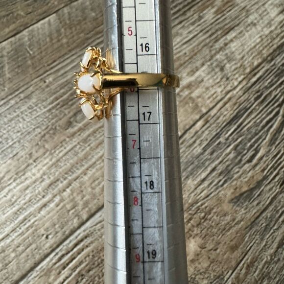 Vintage Gold Plated Opal Ring - Picture 10 of 11